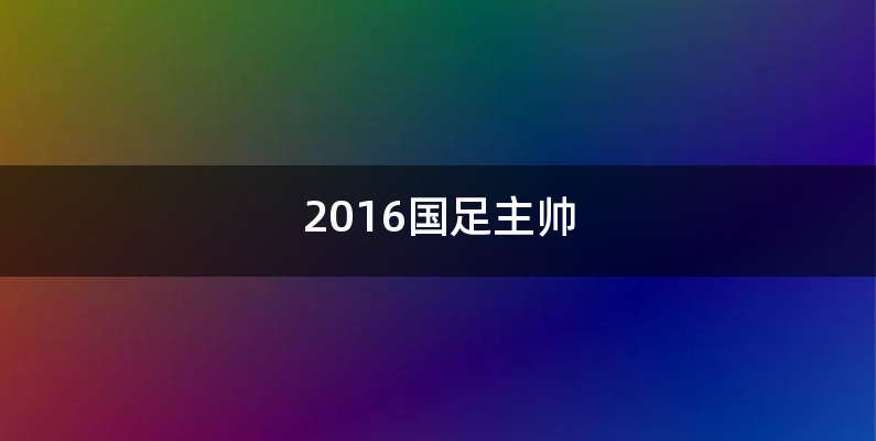 2016国足主帅