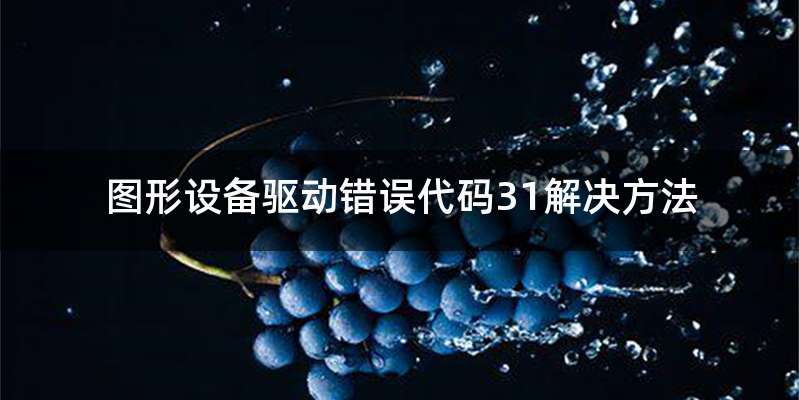 图形设备驱动错误代码31解决方法