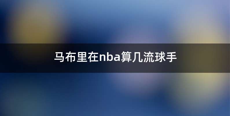 马布里在nba算几流球手