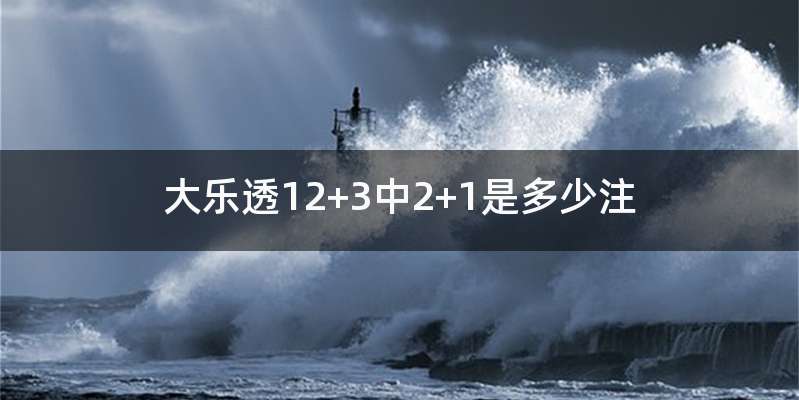 大乐透12+3中2+1是多少注