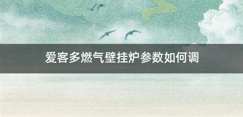 爱客多燃气壁挂炉参数如何调