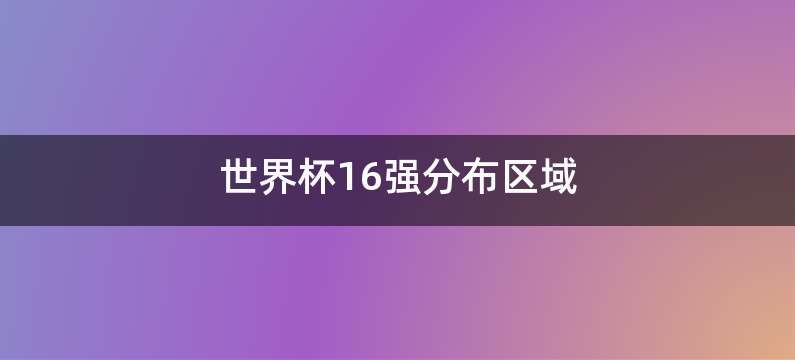 世界杯16强分布区域