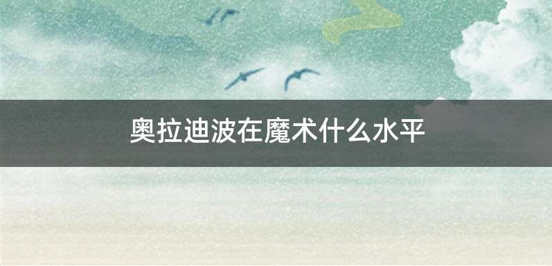 奥拉迪波在魔术什么水平