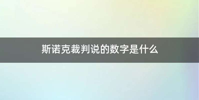 斯诺克裁判说的数字是什么