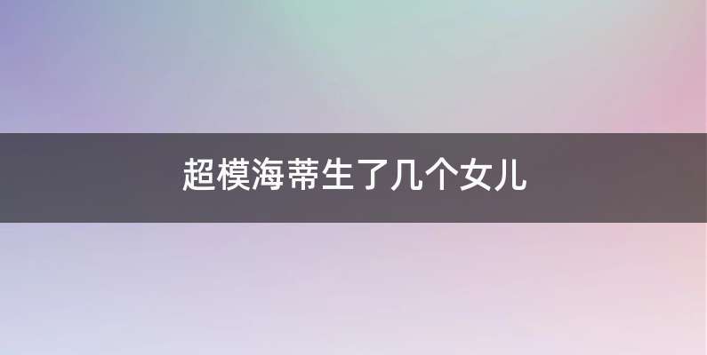 超模海蒂生了几个女儿